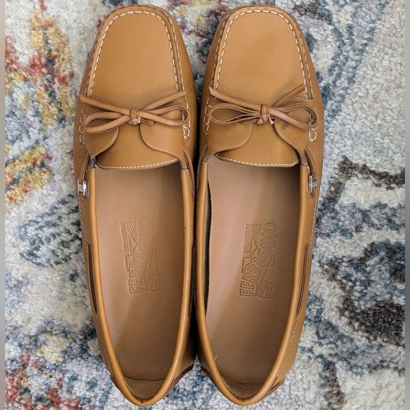 Salvatore Ferragamo Shoes - Salvatore Ferragamo Leather Boat Shoes - 9B